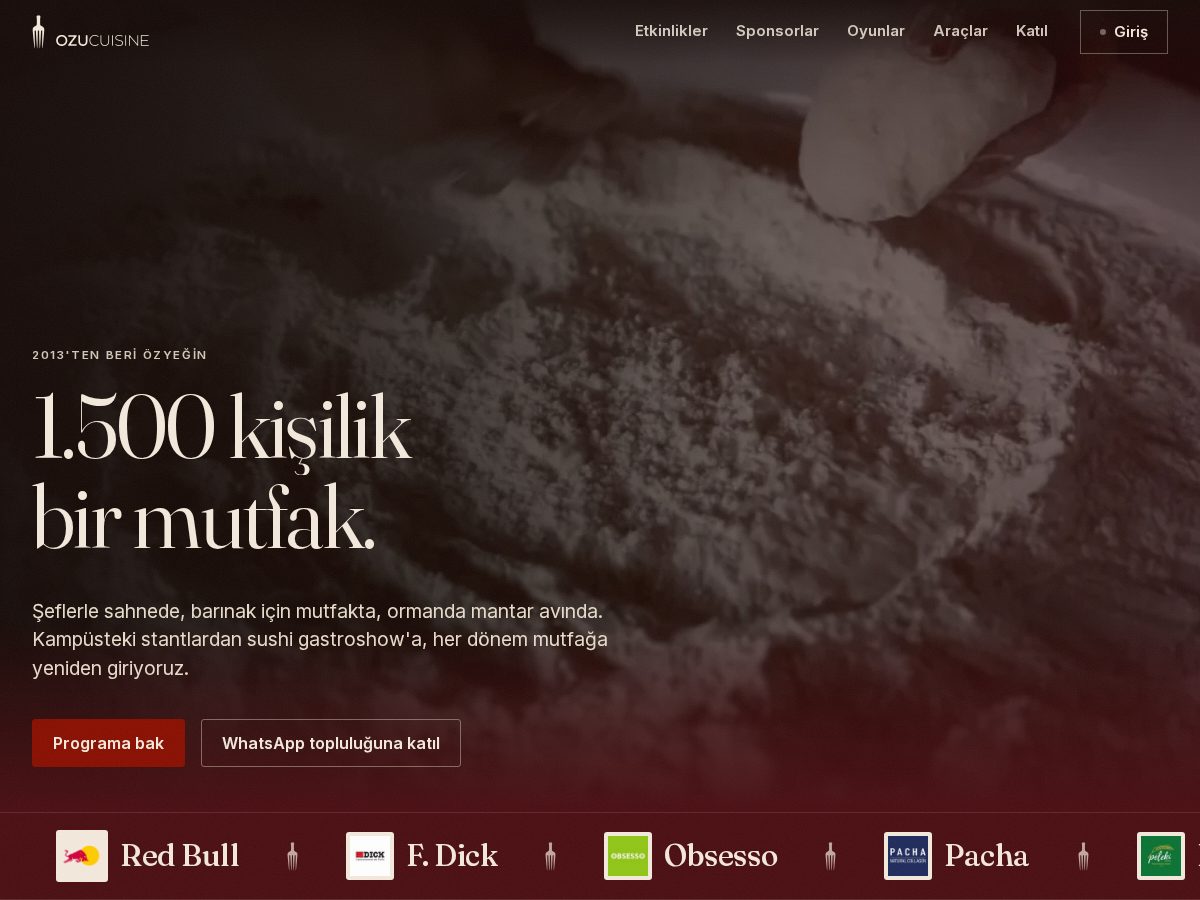 Landing-page snapshot of ozucuisine.com