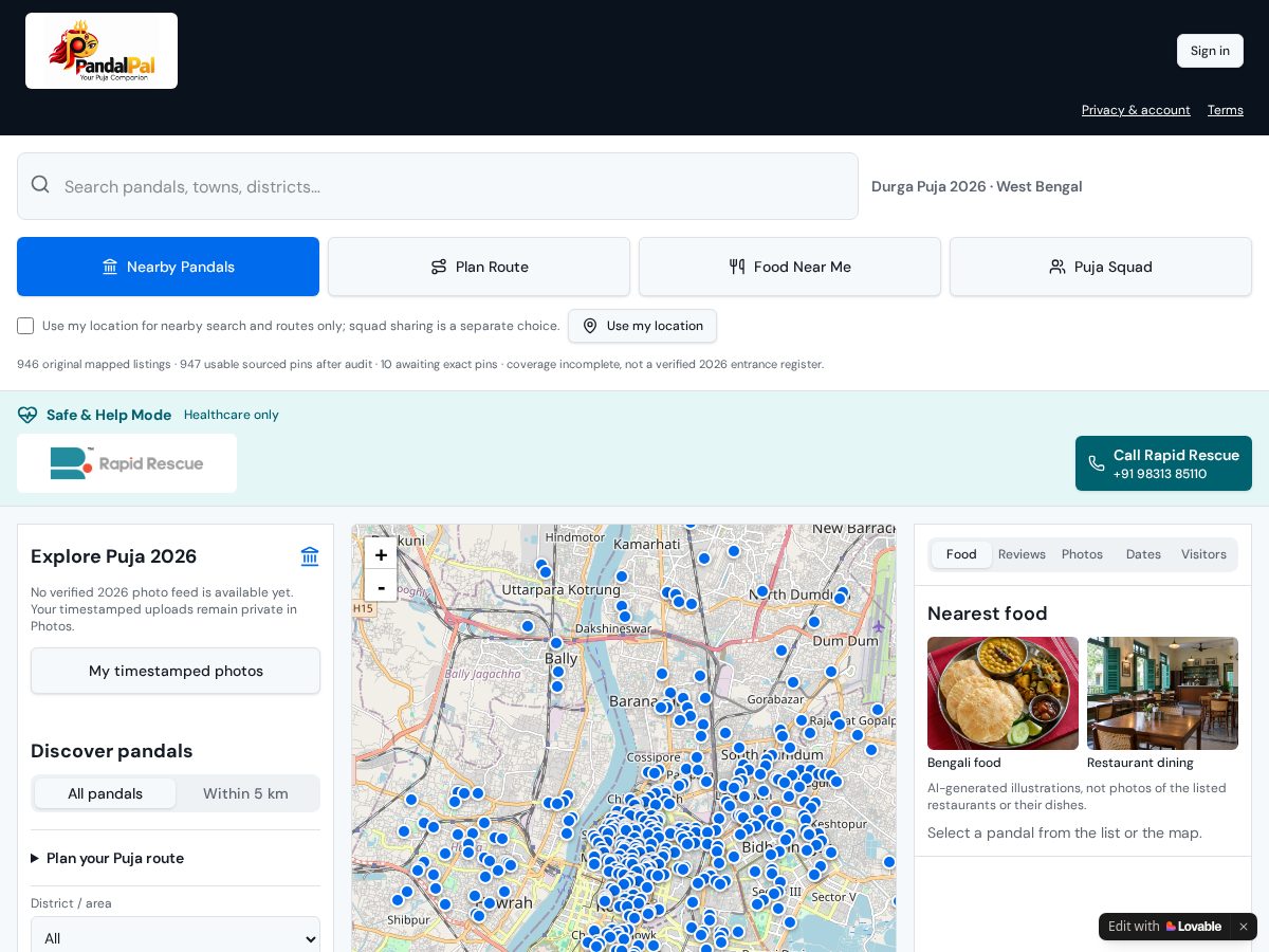 Landing-page snapshot of pandalpal.site
