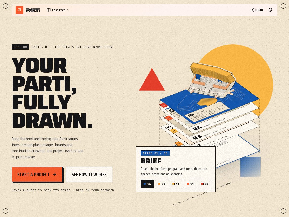 Landing-page snapshot of partiatelier.com
