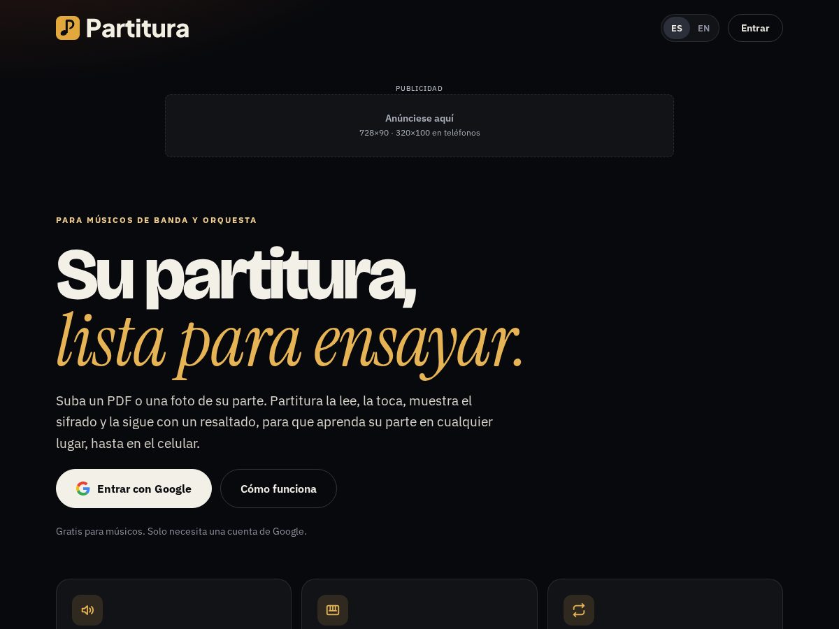 Landing-page snapshot of partituramusical.com