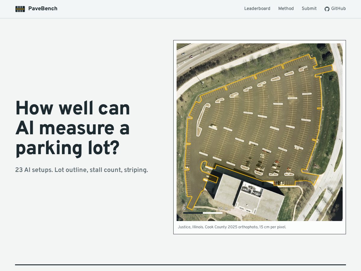 Landing-page snapshot of pavebench.org