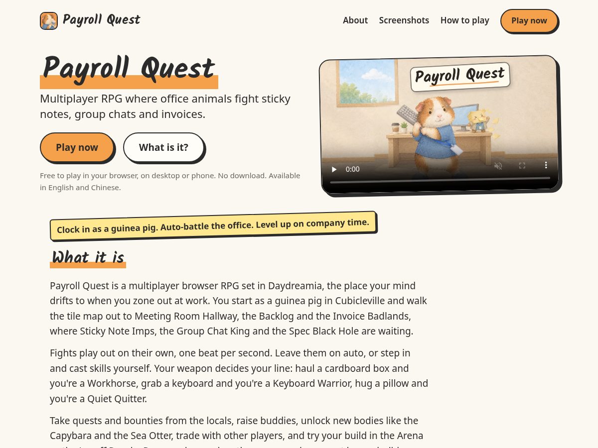 Landing-page snapshot of payrollquest.com