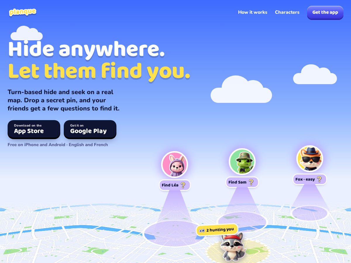Landing-page snapshot of planque.app