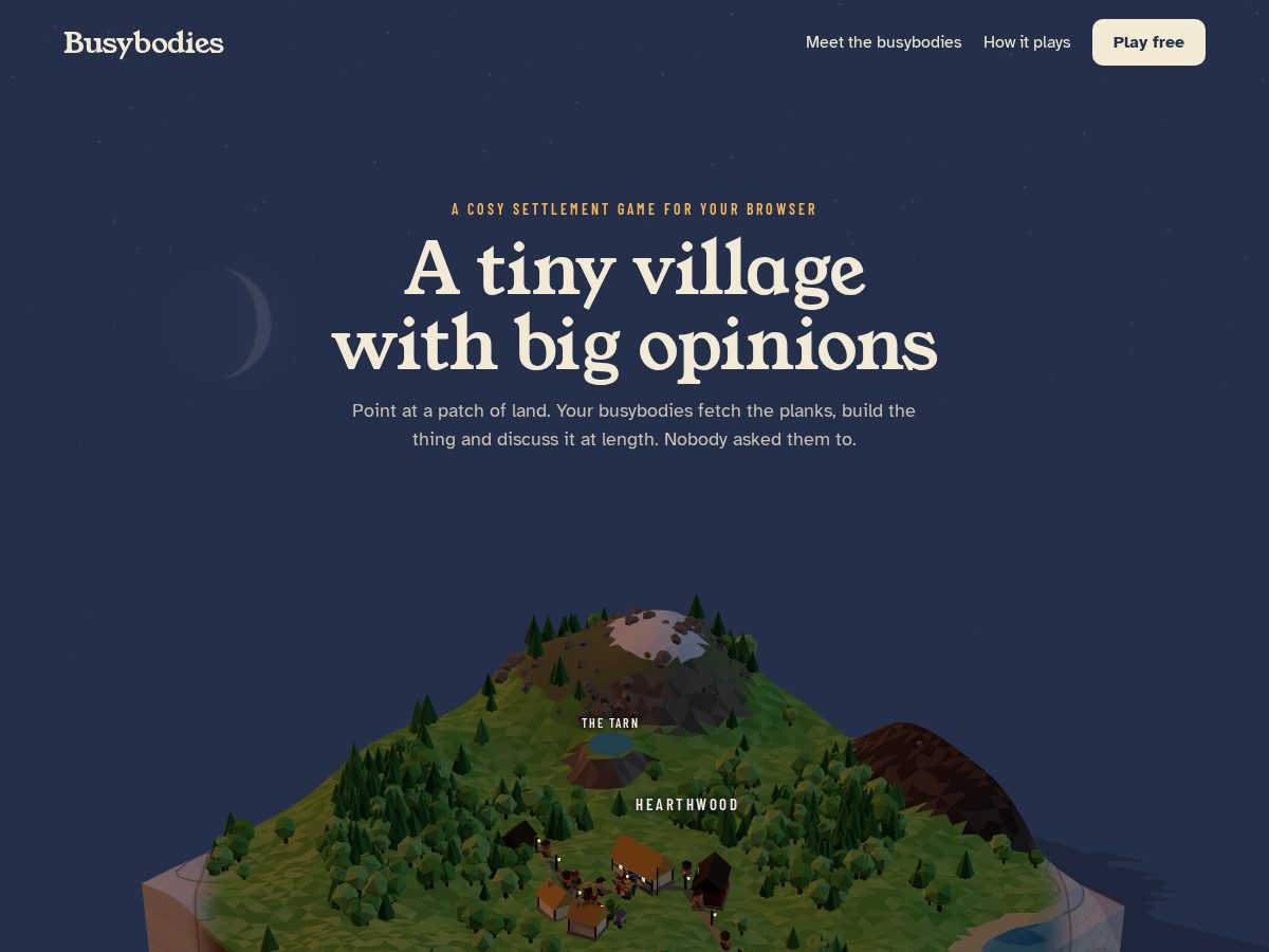Landing-page snapshot of playbusybodies.com