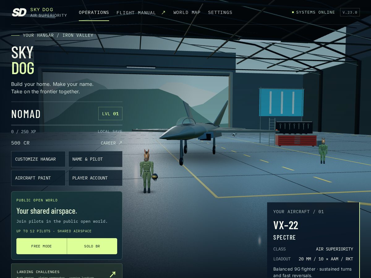 Landing-page snapshot of playskydog.xyz