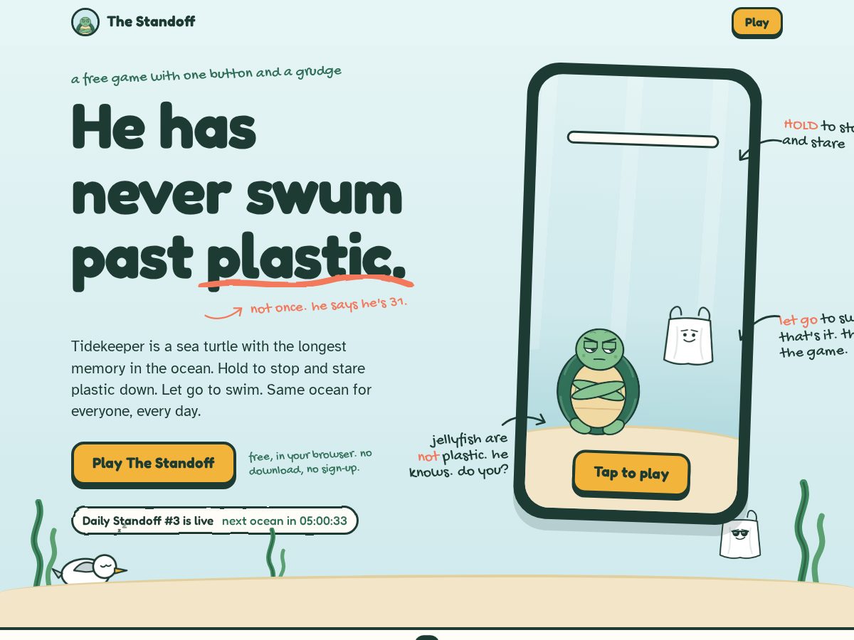 Landing-page snapshot of playtidekeeper.com