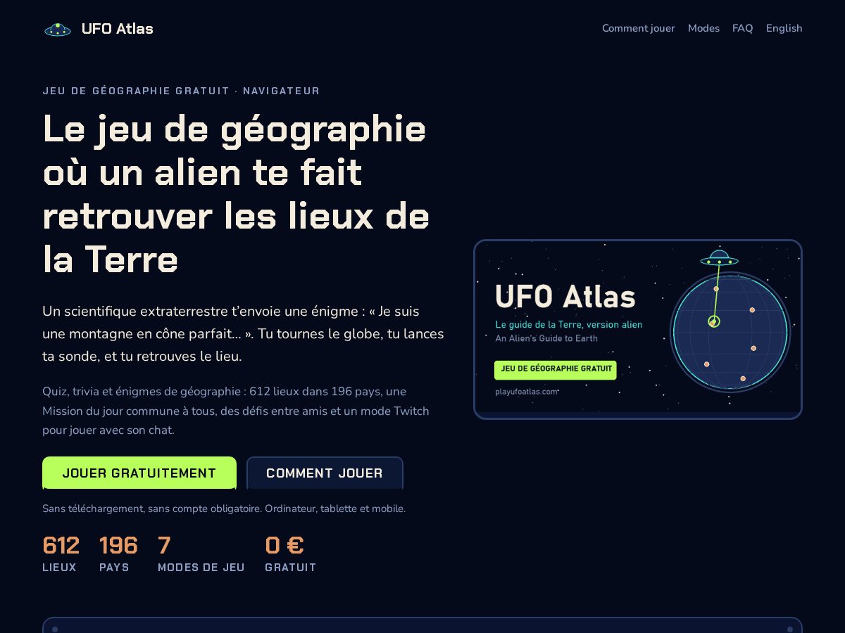 Landing-page snapshot of playufoatlas.com