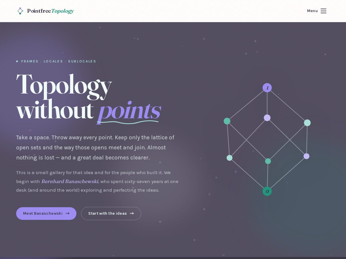 Landing-page snapshot of pointfreetopology.com