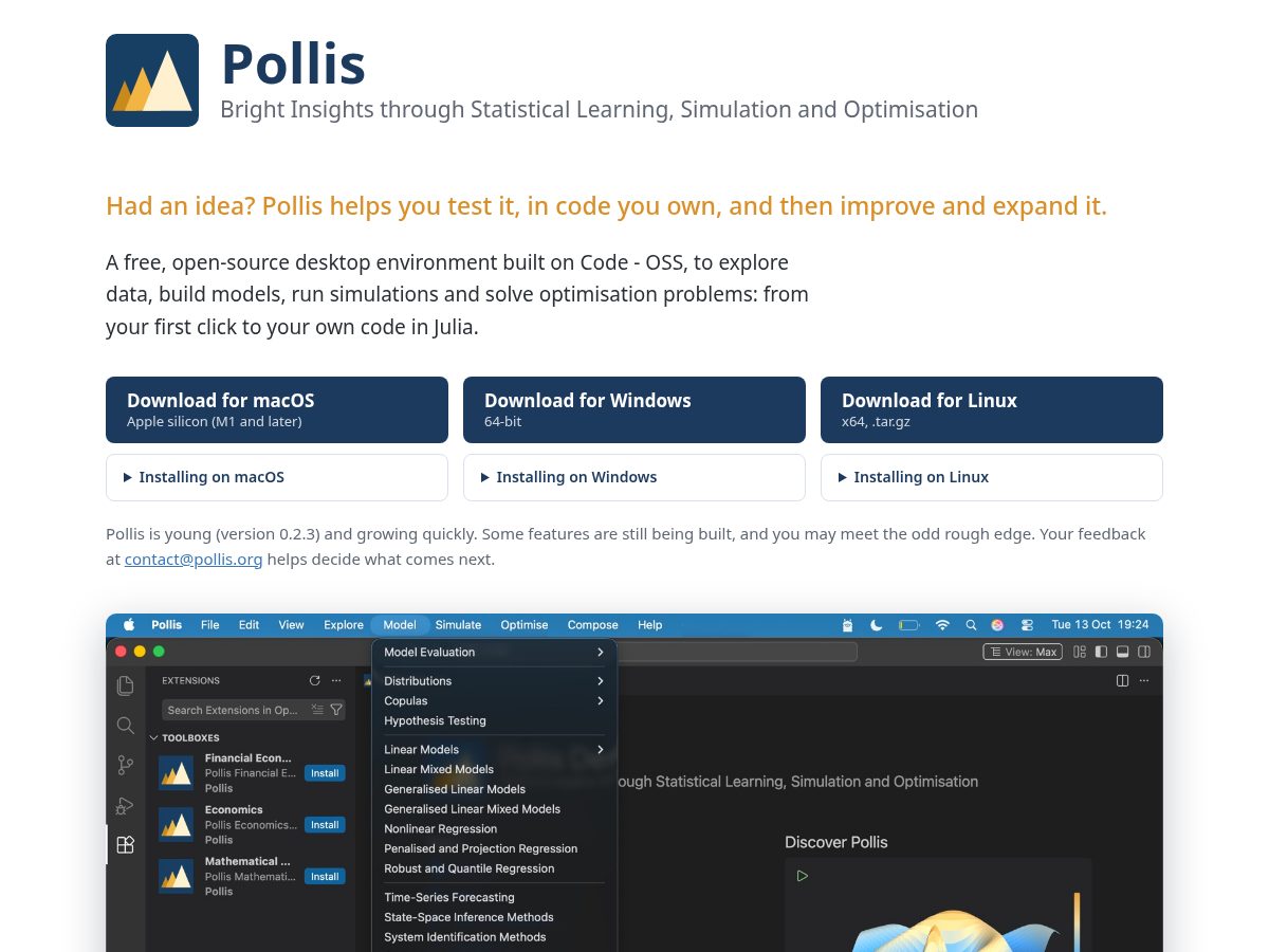 Landing-page snapshot of pollis.org