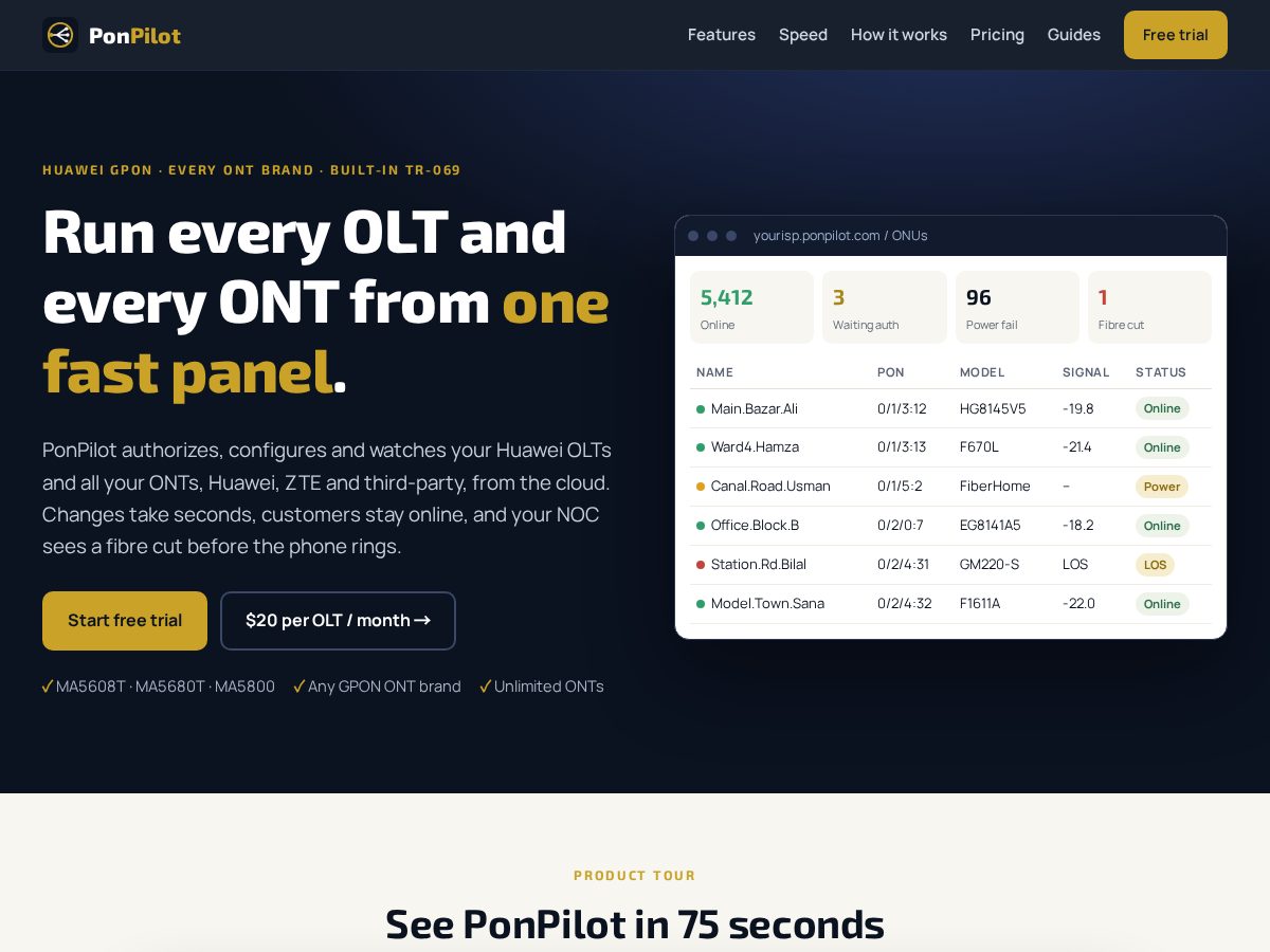 Landing-page snapshot of ponpilot.com
