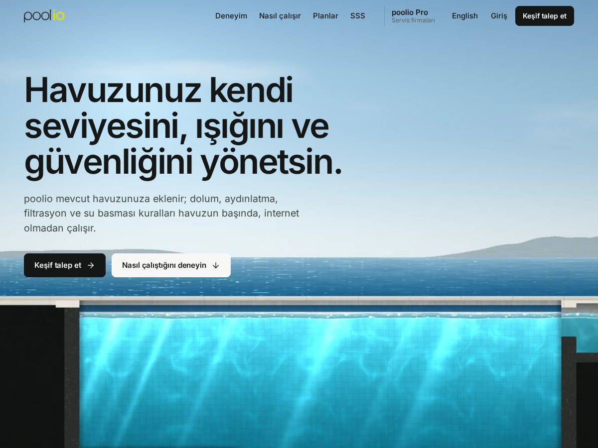 Landing-page snapshot of poolio.cloud