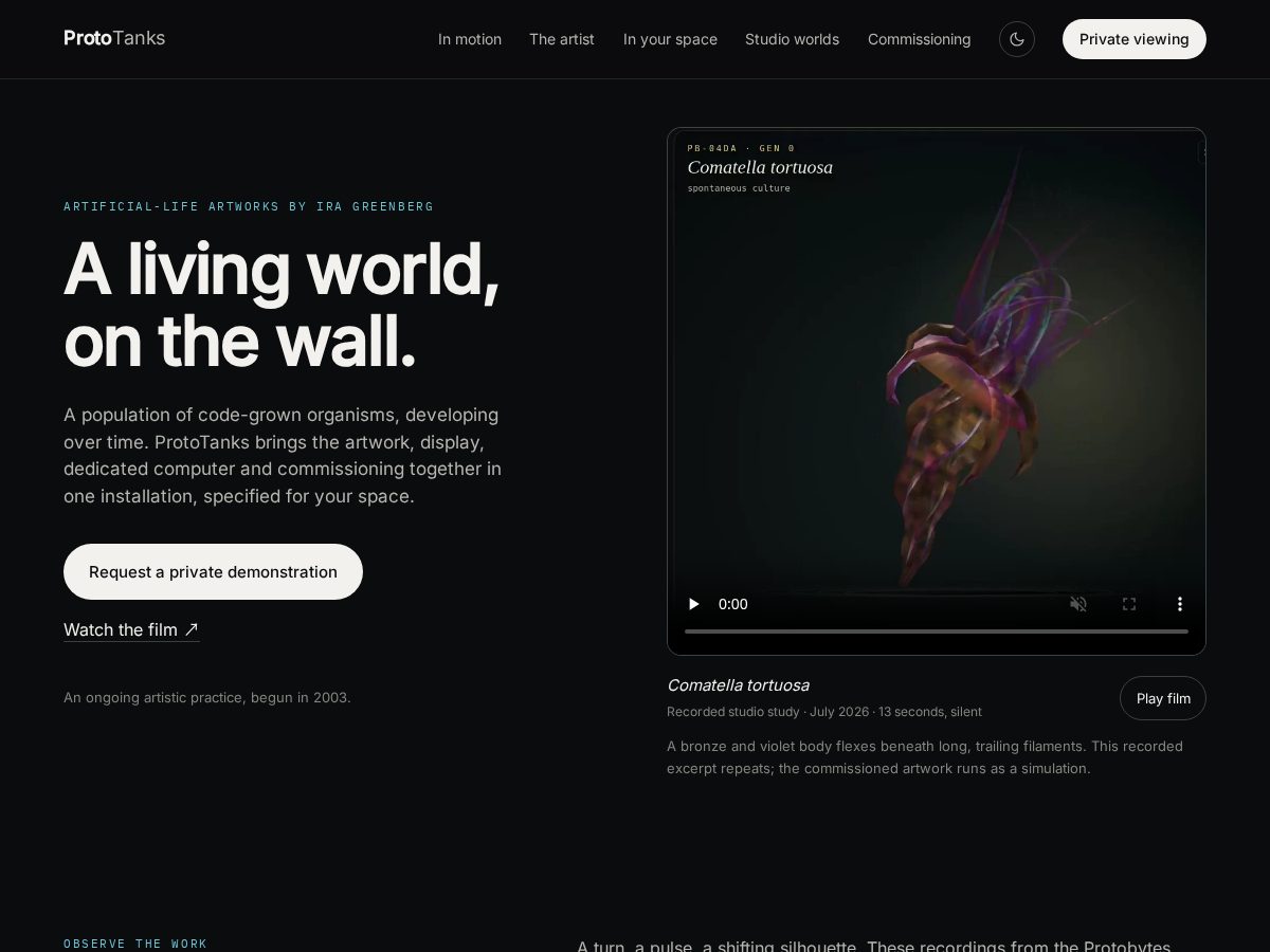 Landing-page snapshot of prototanks.com