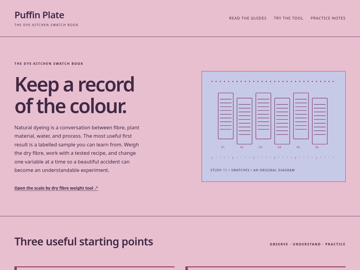 Landing-page snapshot of puffinplate.space