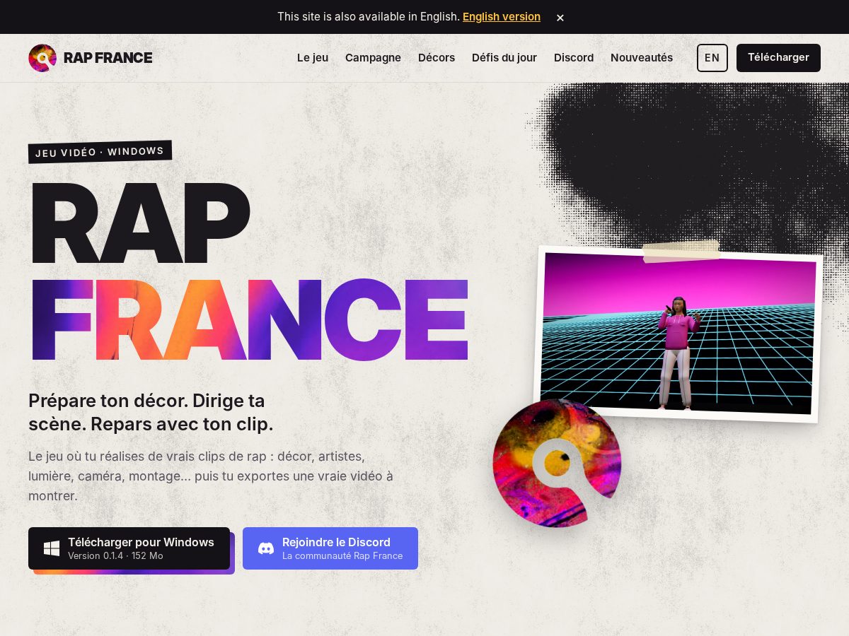 Landing-page snapshot of rap-france.com