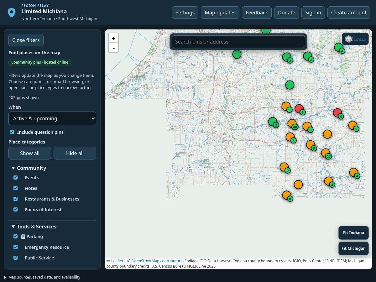 Landing-page snapshot of regionrelay.com