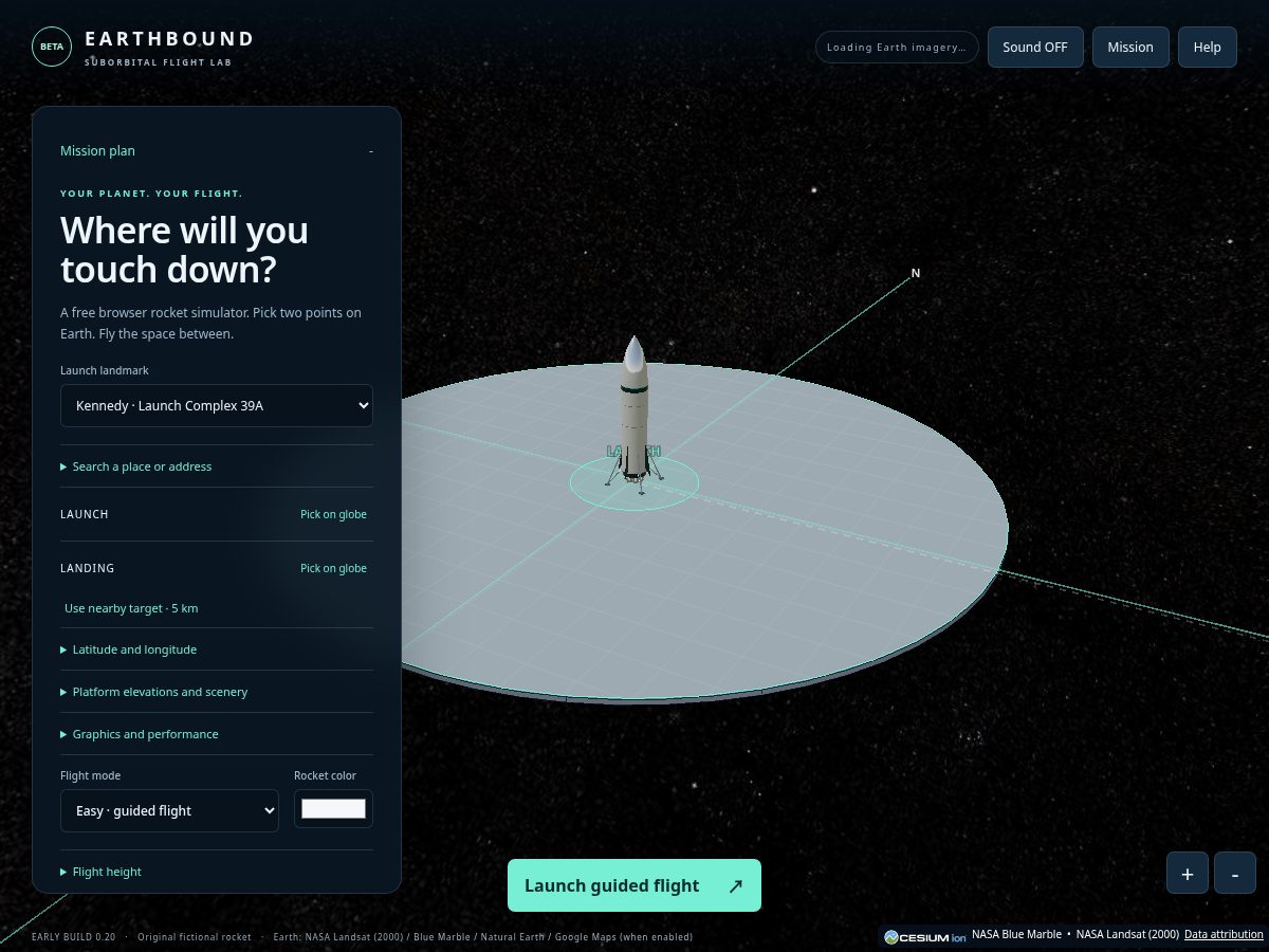 Landing-page snapshot of rocketflightsim.com