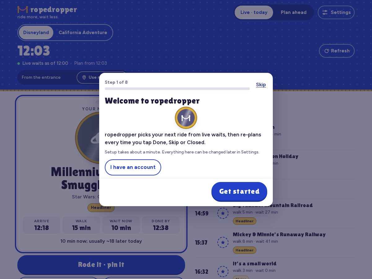 Landing-page snapshot of ropedropper.com