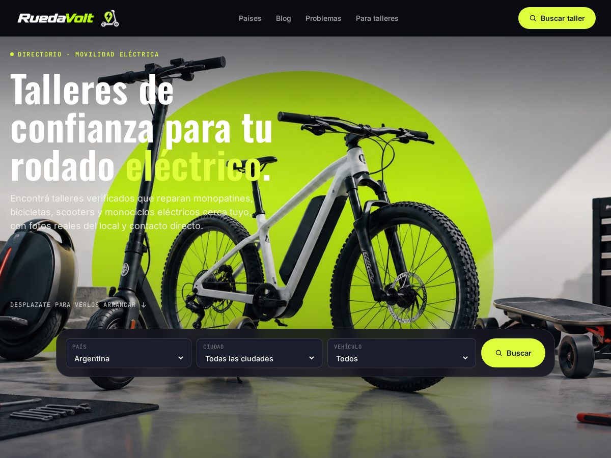 Landing-page snapshot of ruedavolt.com