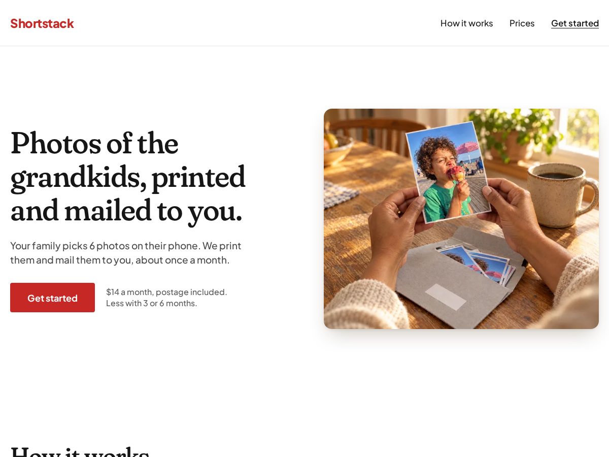 Landing-page snapshot of shortstack.photos