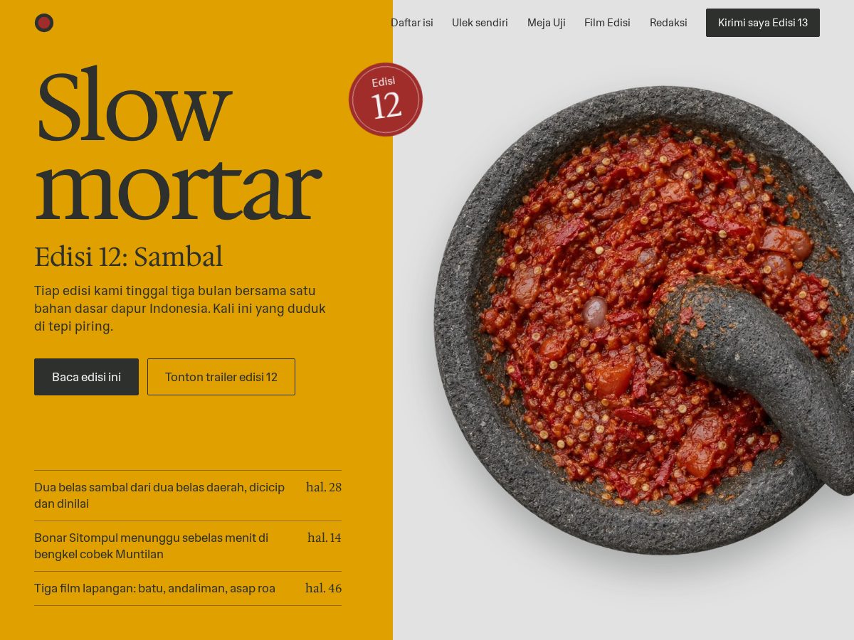 Landing-page snapshot of slowmortar.com