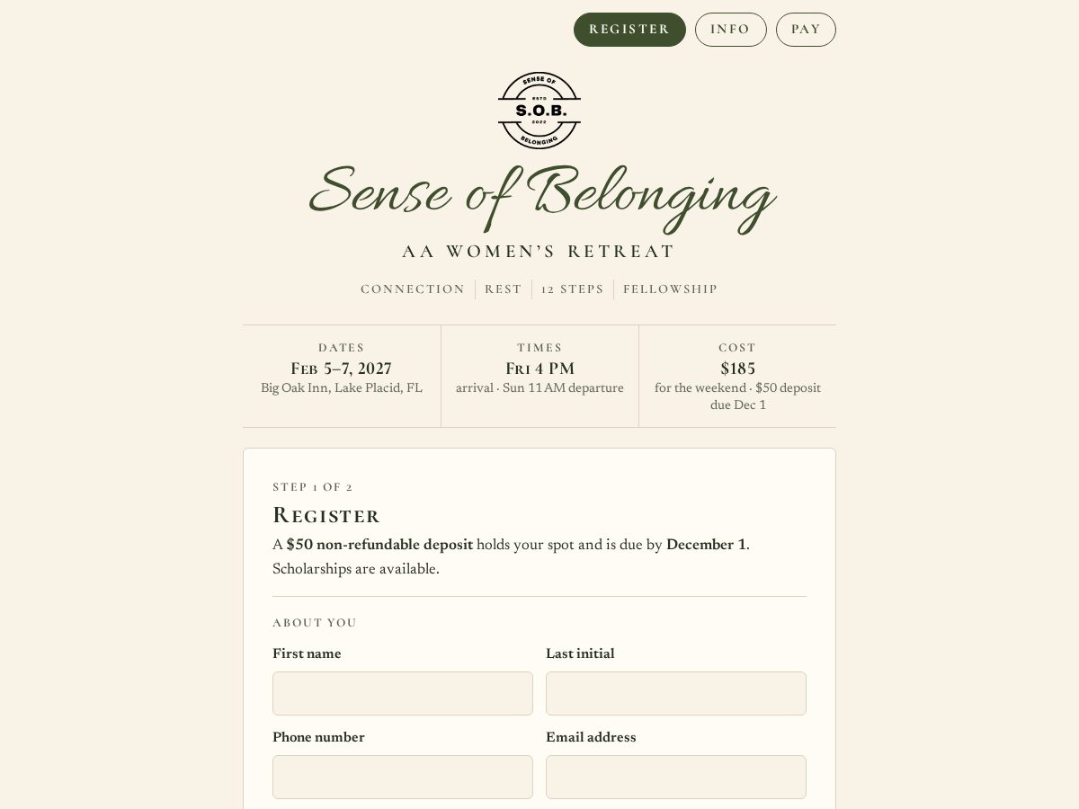 Landing-page snapshot of sobweekend.com