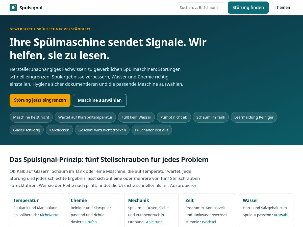 Landing-page snapshot of spuelsignal.com