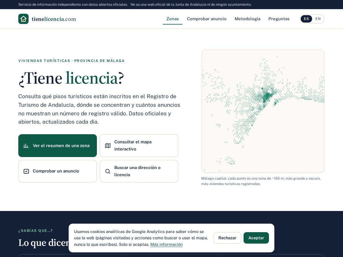 Landing-page snapshot of tienelicencia.com
