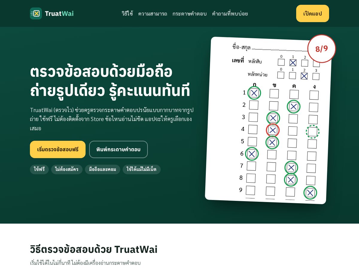 Landing-page snapshot of truatwai.website