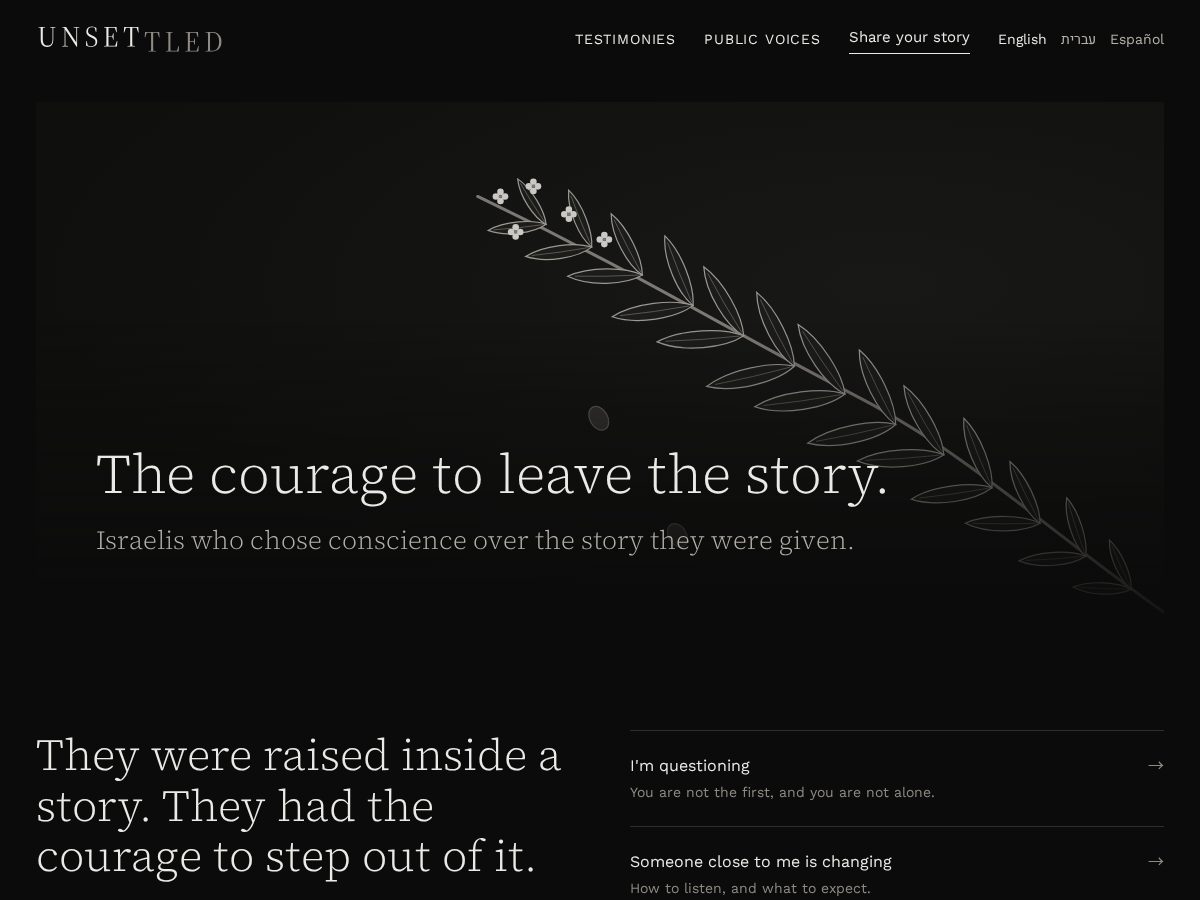 Landing-page snapshot of unsettled.media