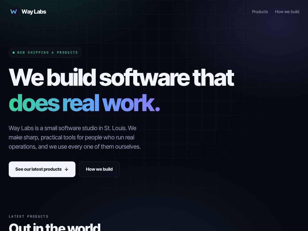 Landing-page snapshot of way-labs.com