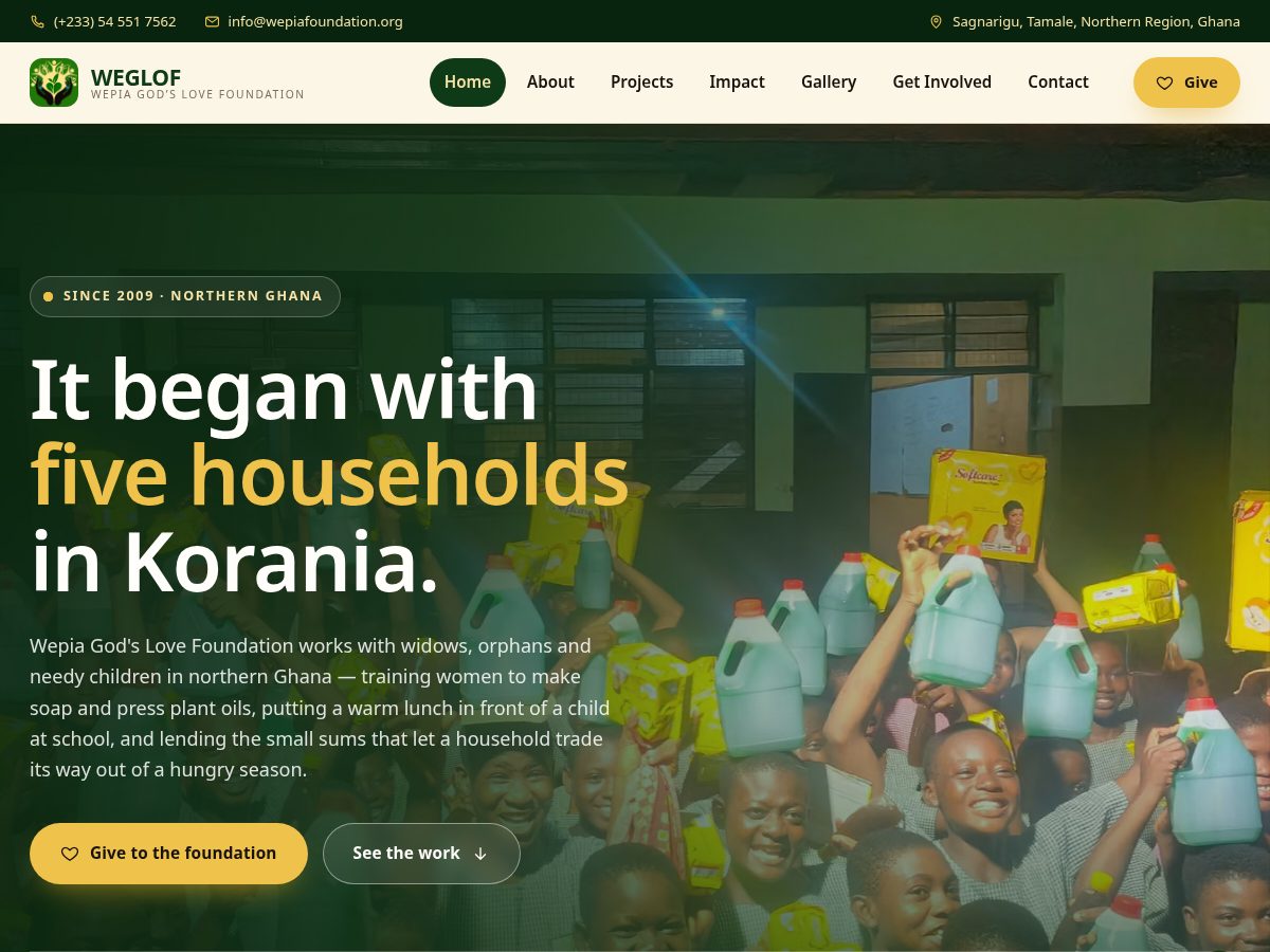 Landing-page snapshot of wepiafoundation.org
