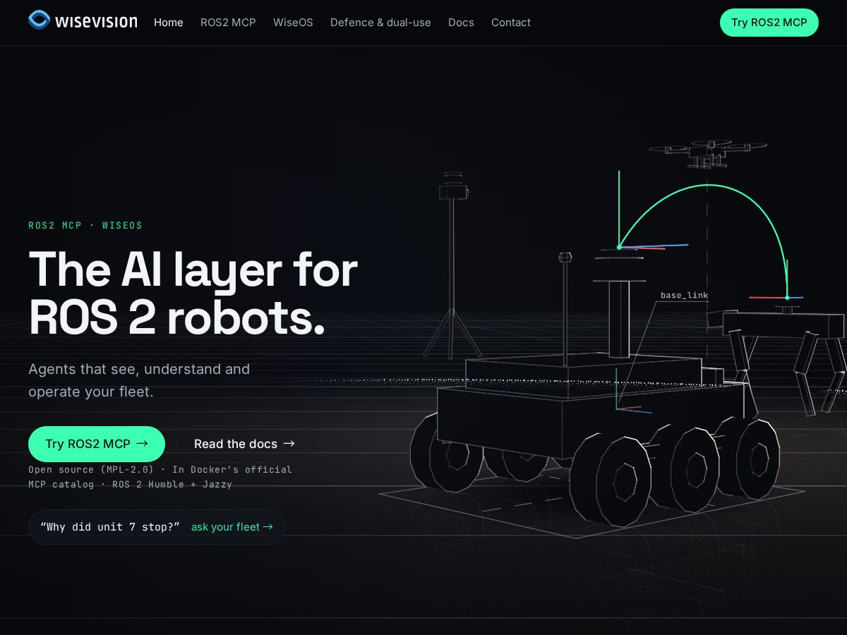 Landing-page snapshot of wisevision.tech