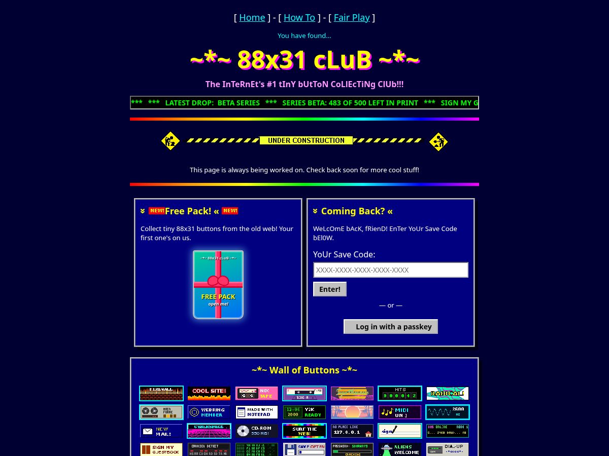 Landing-page snapshot of 88x31.app
