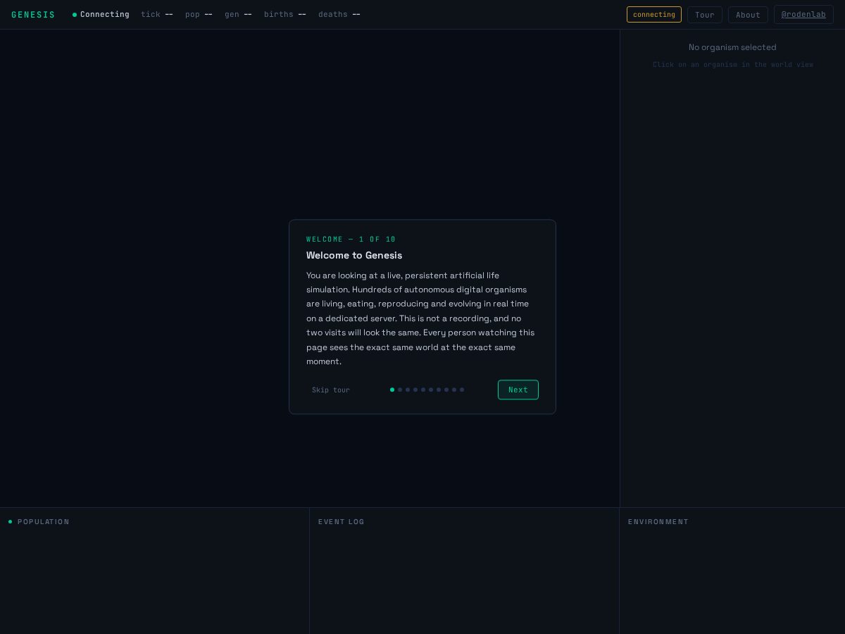 Landing-page snapshot of alifegenesis.com