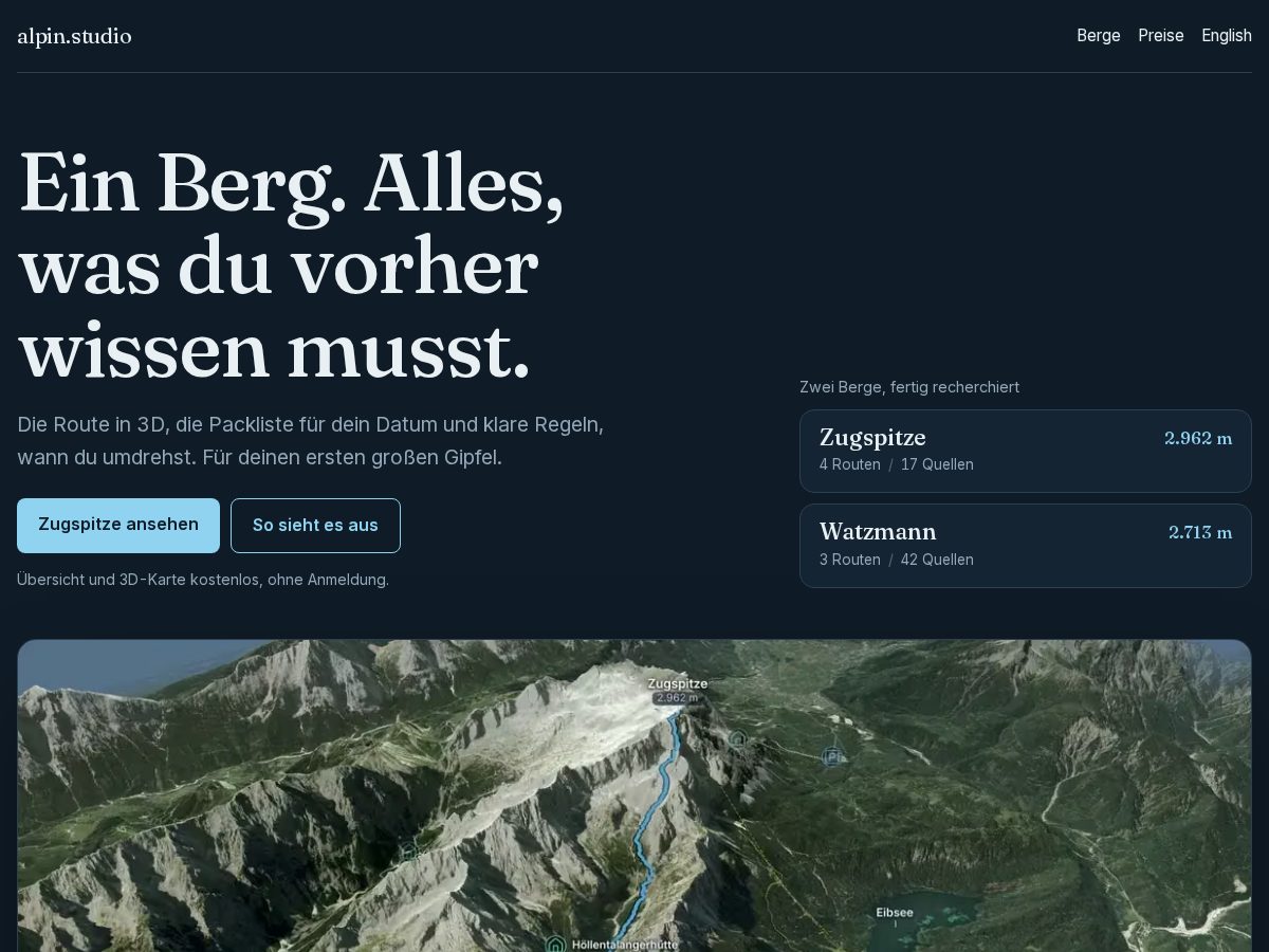 Landing-page snapshot of alpin.studio