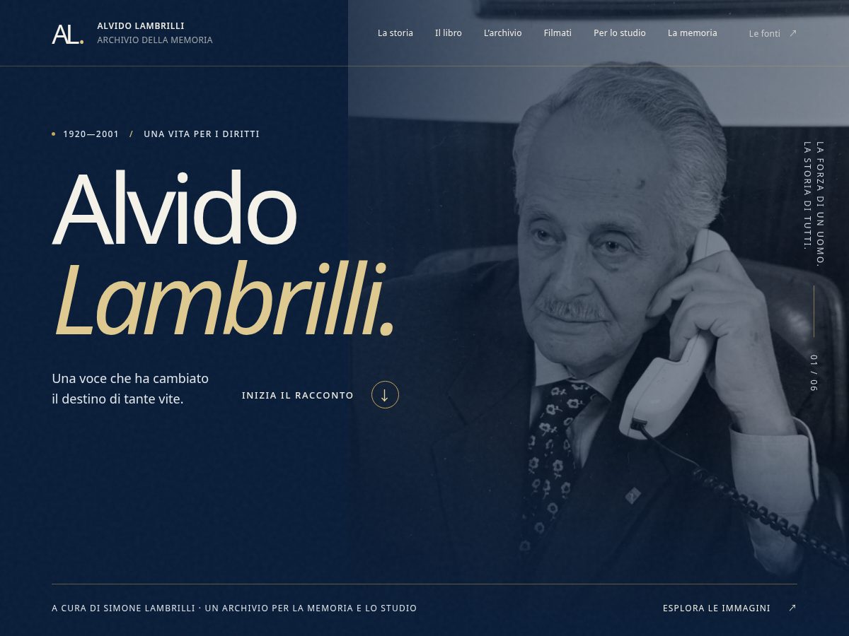 Landing-page snapshot of alvidolambrilli.net