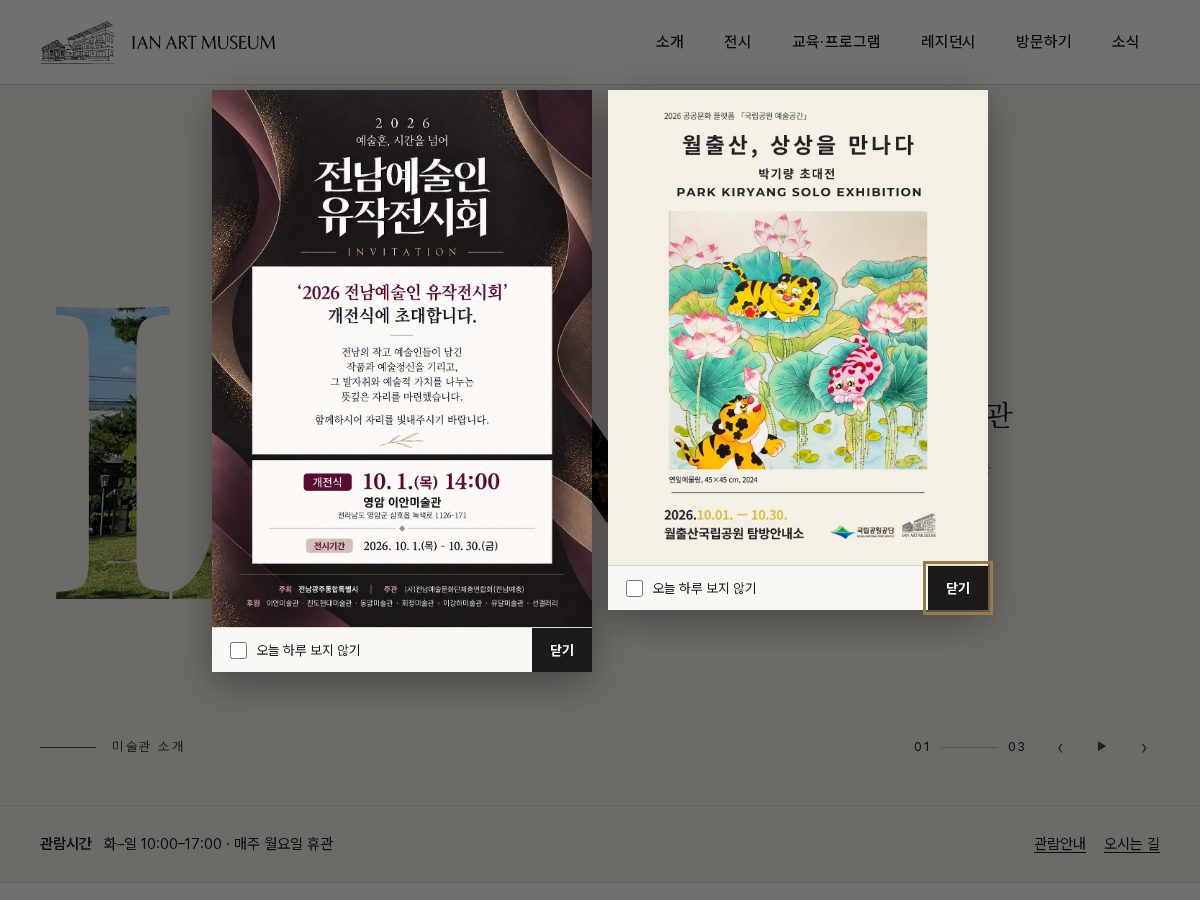 Landing-page snapshot of artmuseumian.com