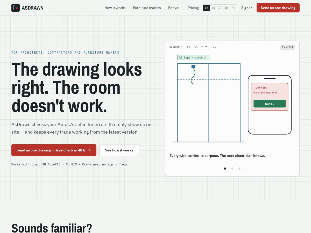 Landing-page snapshot of asdrawn.site