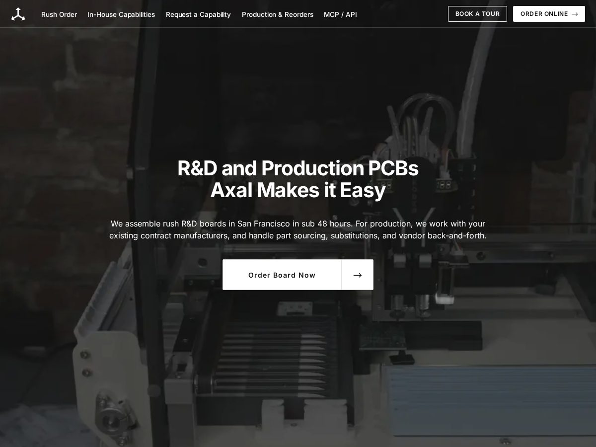 Landing-page snapshot of axalboards.com