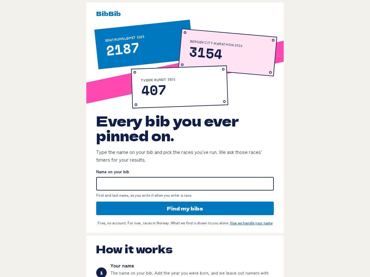 Landing-page snapshot of bibib.run