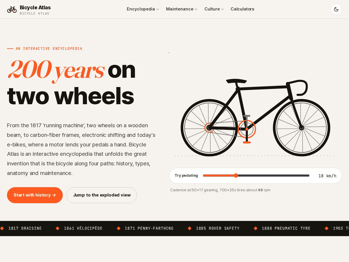Landing-page snapshot of bicycleatlas.com
