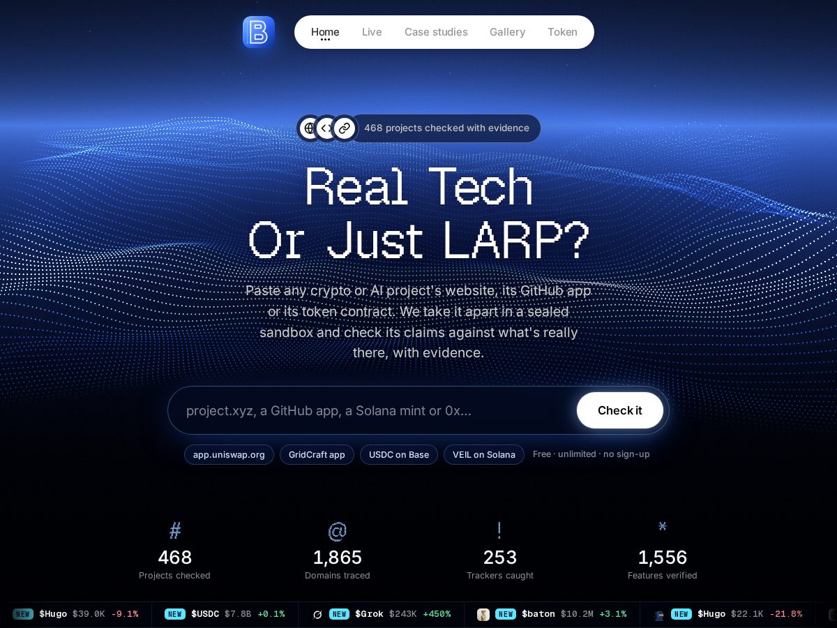 Landing-page snapshot of blueprintlab.tools