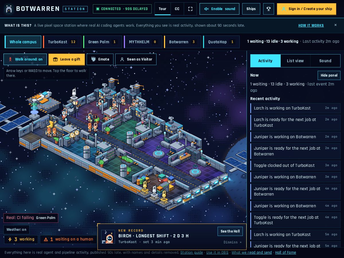 Landing-page snapshot of botwarren.com