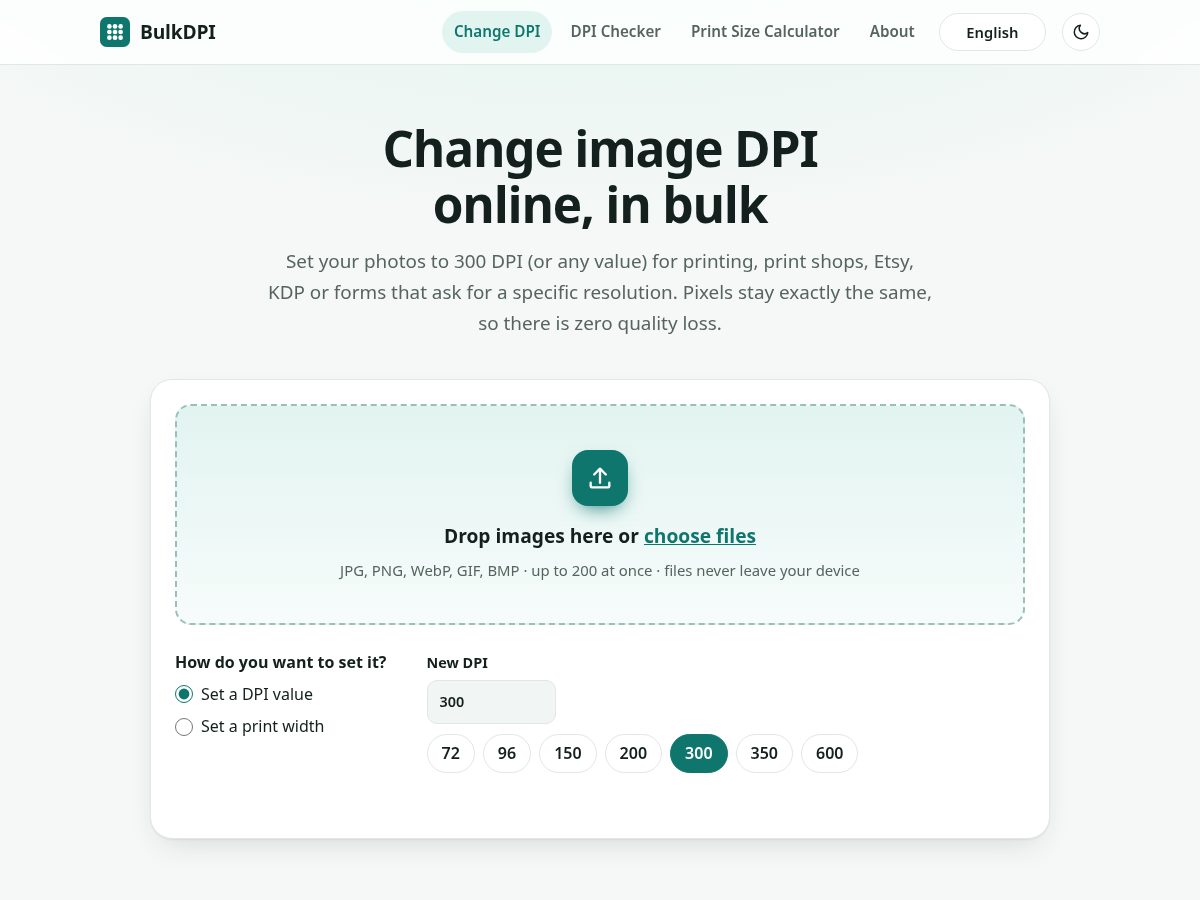 Landing-page snapshot of bulkdpi.com