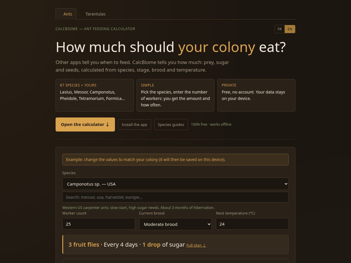 Landing-page snapshot of calcbiome.com
