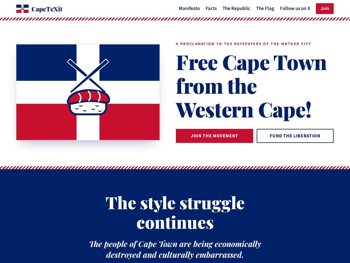 Landing-page snapshot of capetownexit.africa