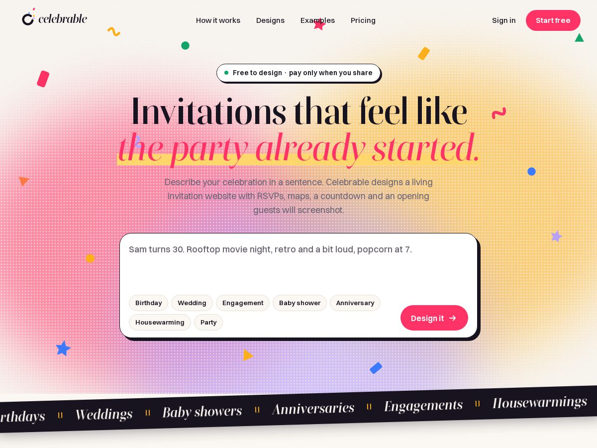 Landing-page snapshot of celebrable.tech