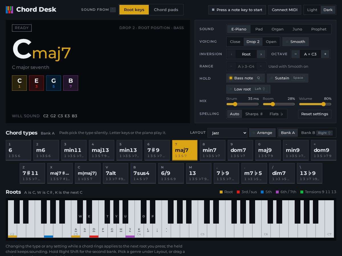 Landing-page snapshot of chorddesk.org