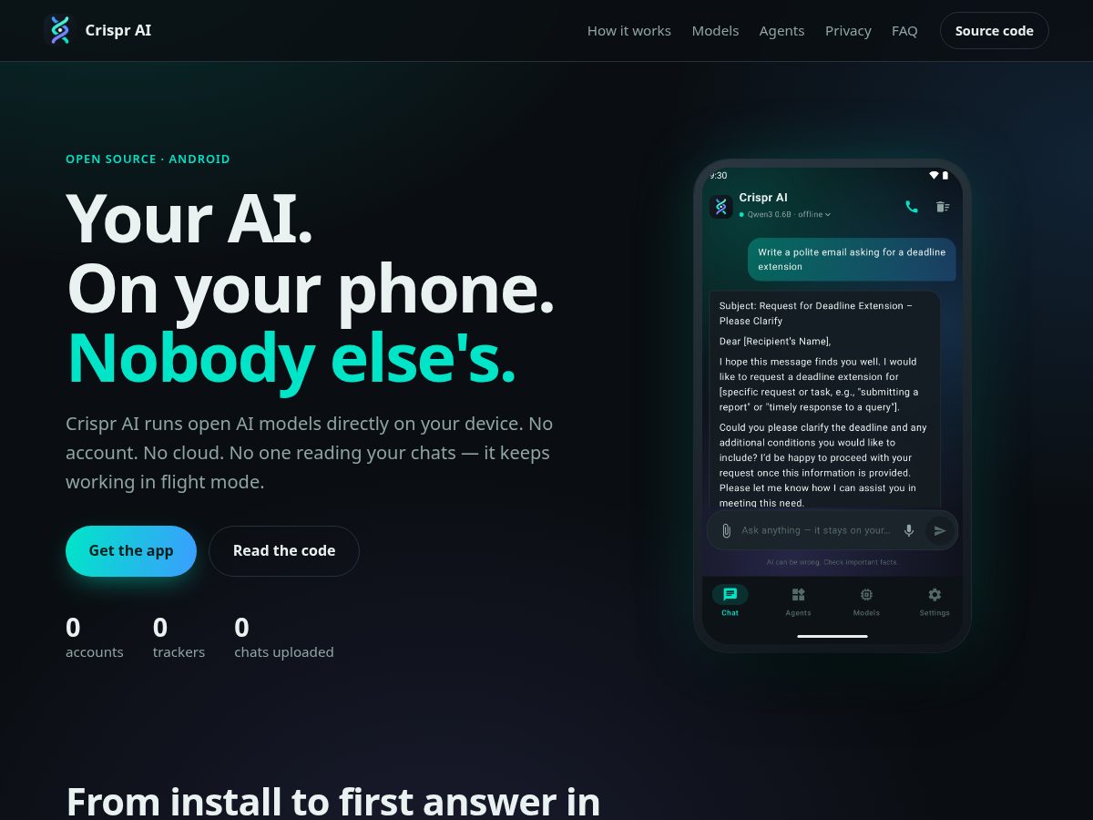 Landing-page snapshot of crisprai.app