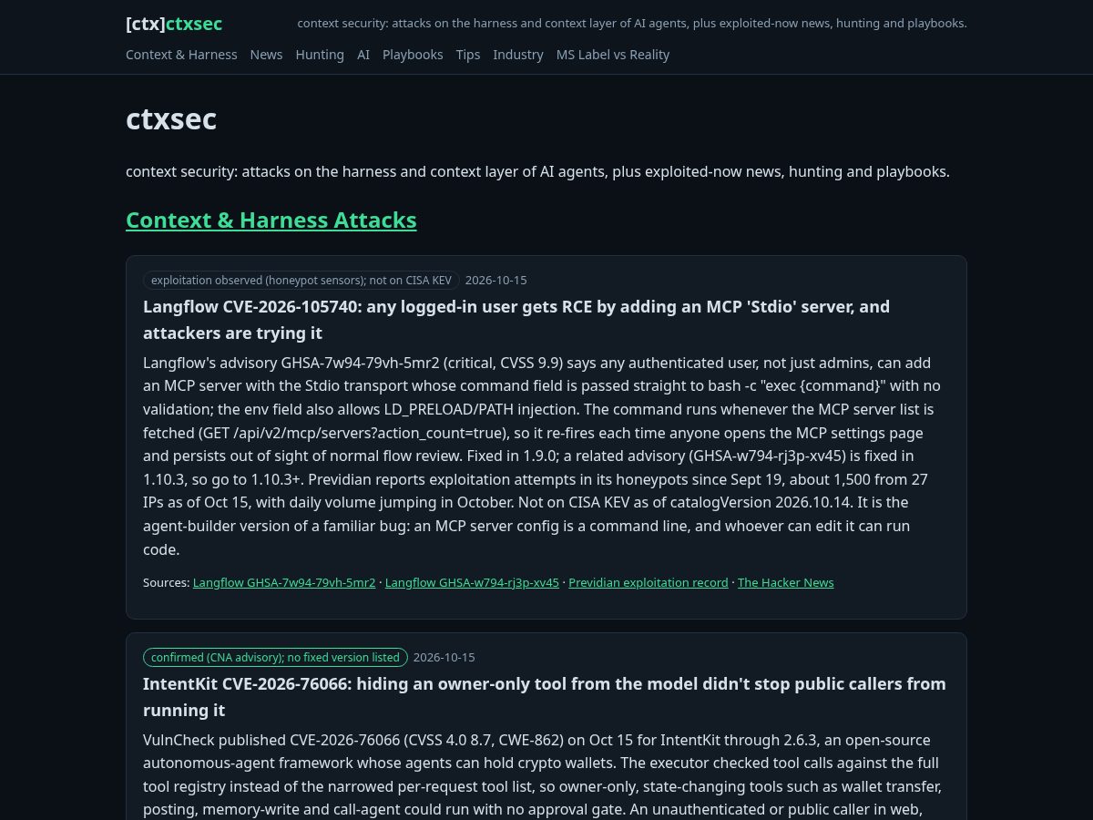 Landing-page snapshot of ctxsec.com